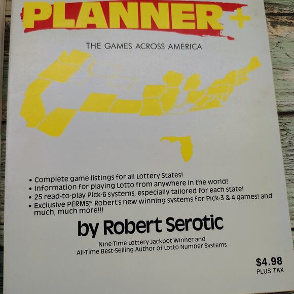 Lotto Planner and How to Play and Win by Robert Serotic 1989 Vtg PB Set of 2 - Picture 3 of 16